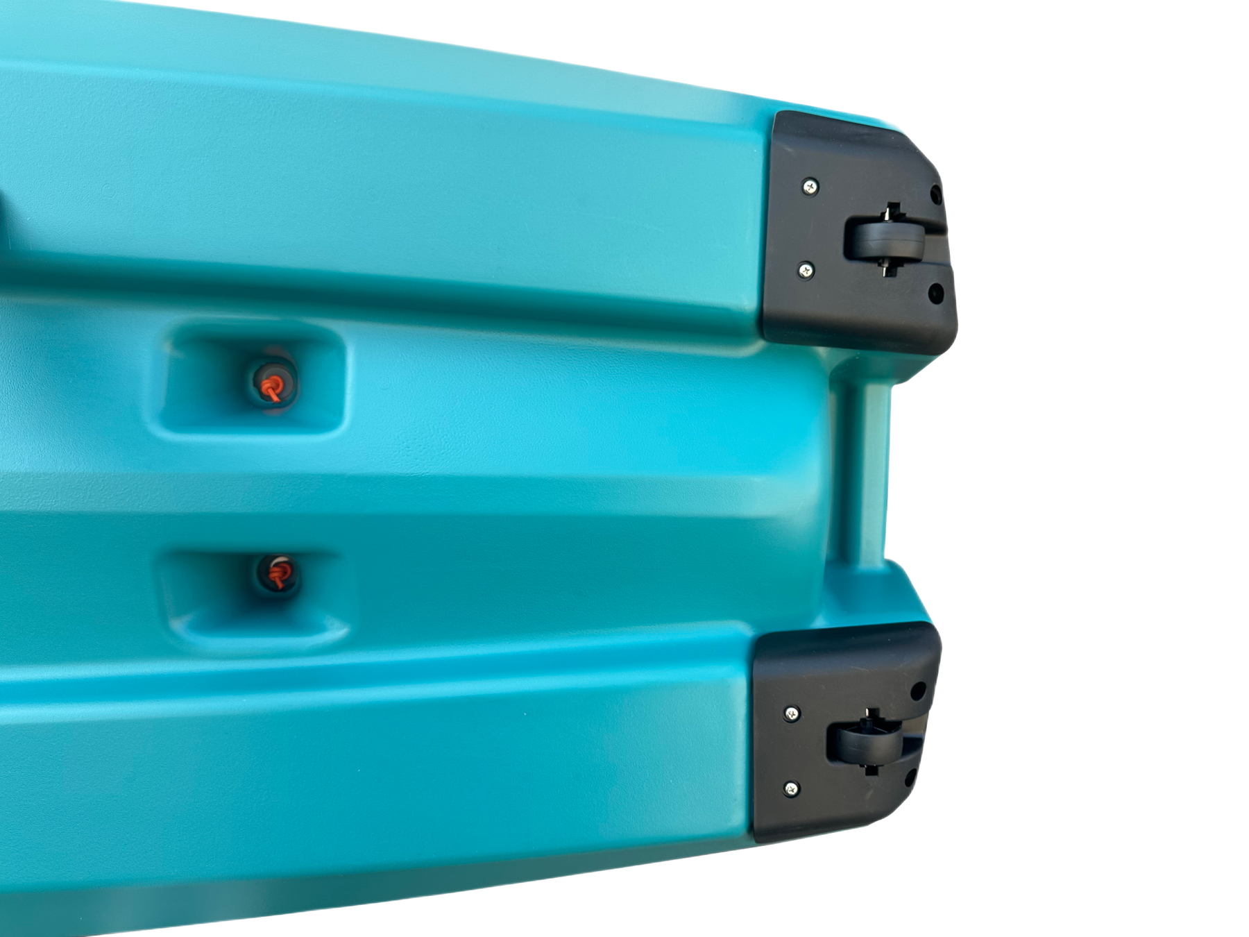 Built-in stern wheels on the Trekker 8.8 for solo cart-free transport