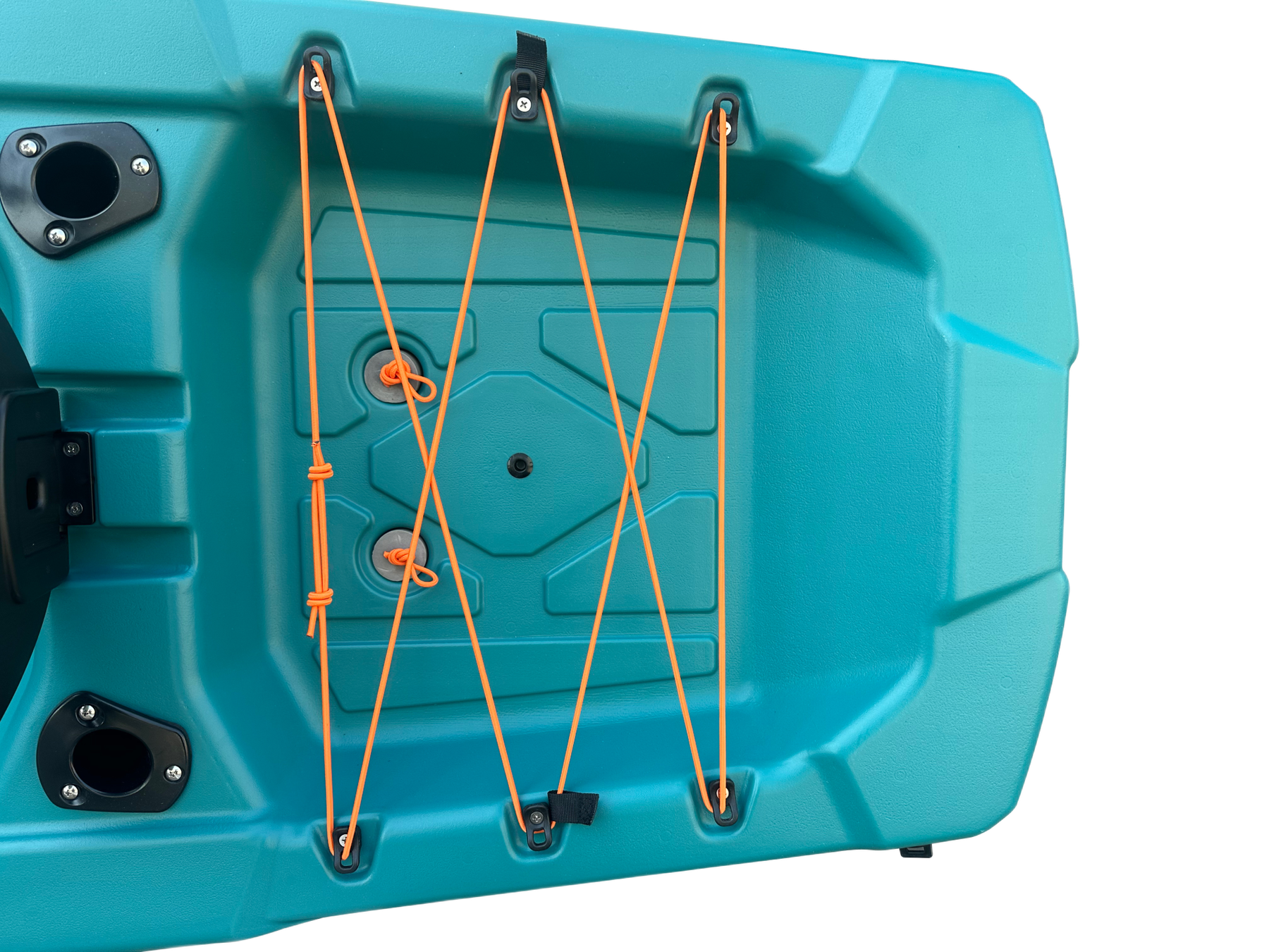 Flush-mount and adjustable rod holders on the Trekker 8.8 rear deck