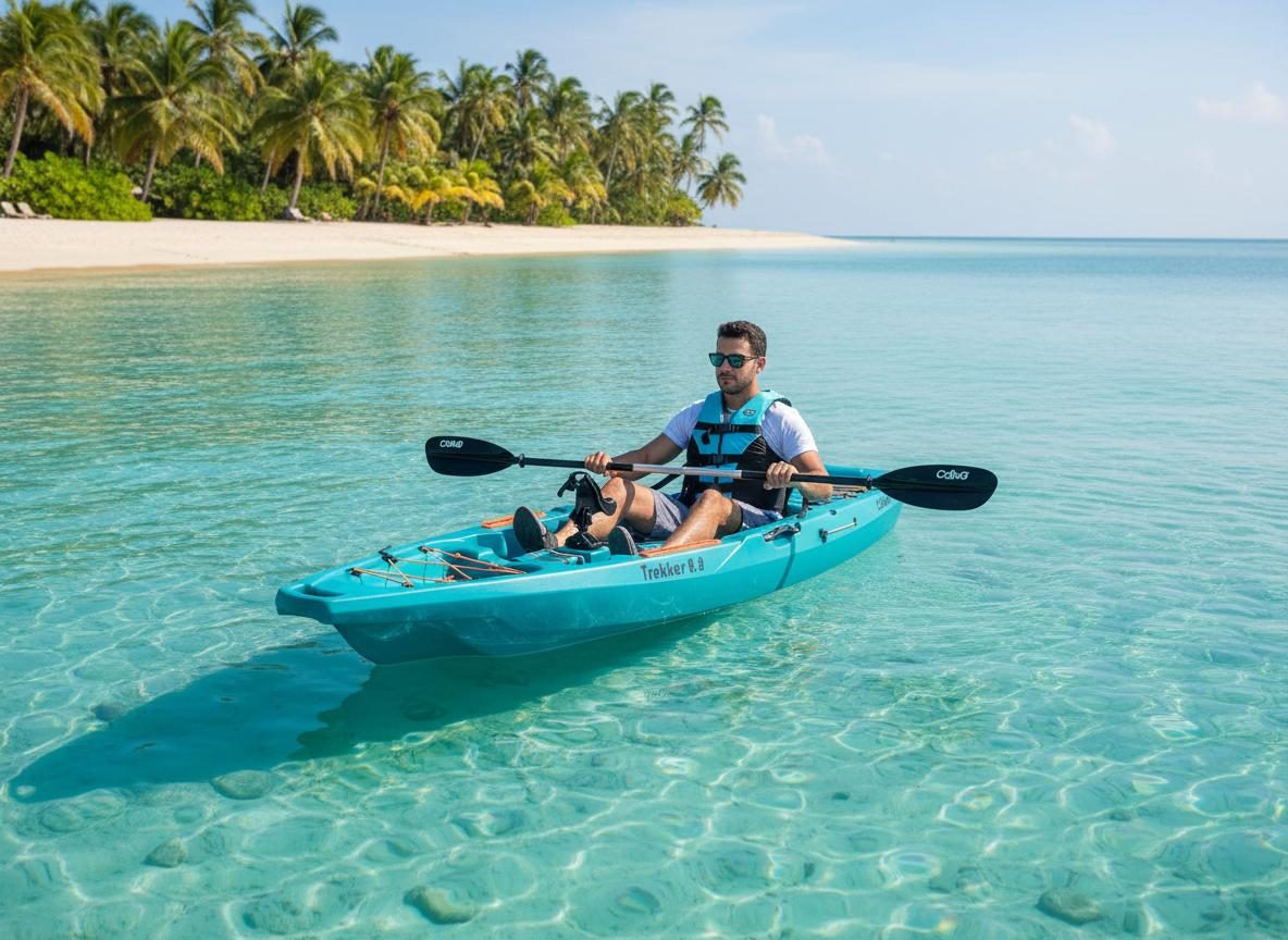 Trekker 8.8 fishing-ready on calm water