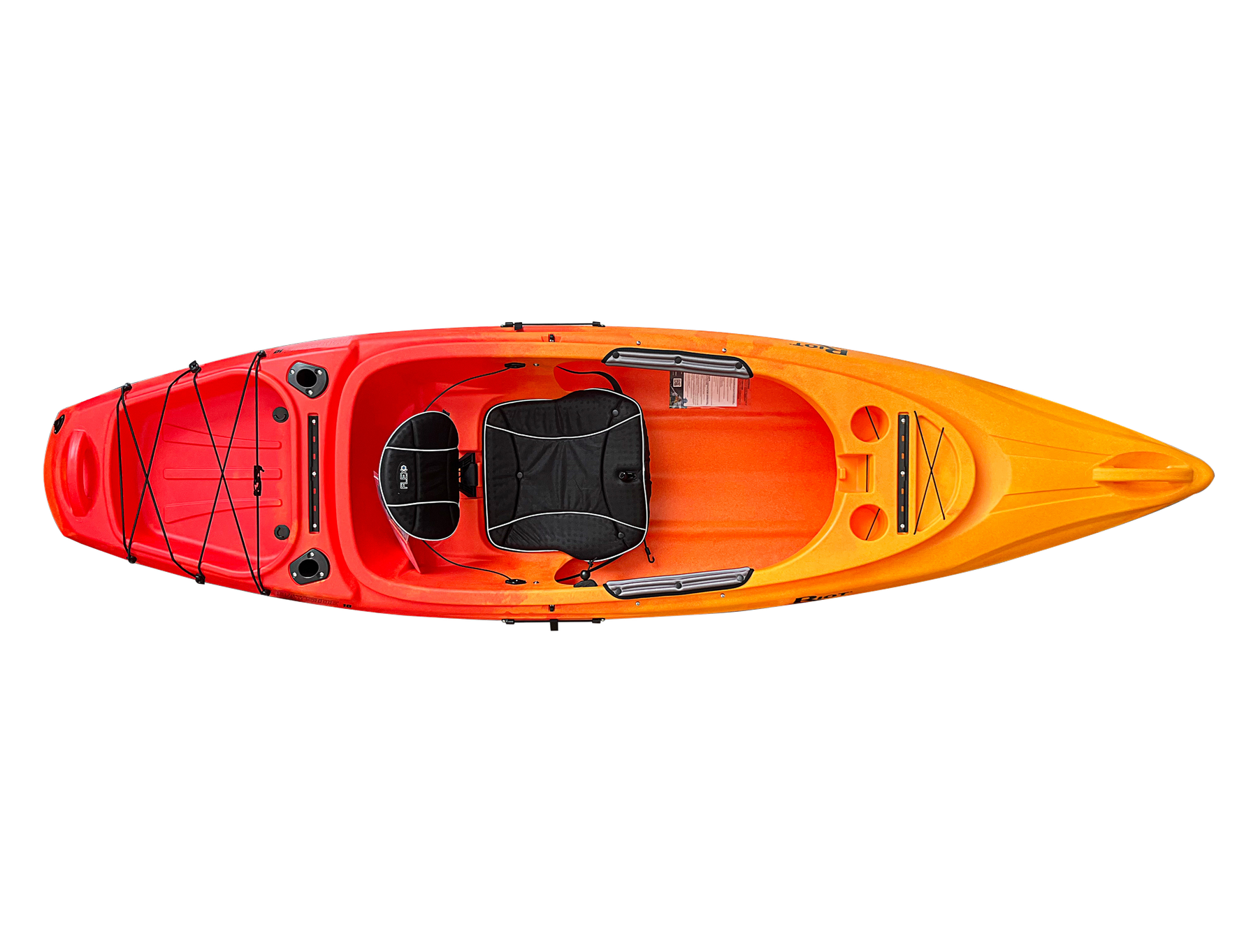 Bow-on view of the Bayside 10 showing the wide hull profile