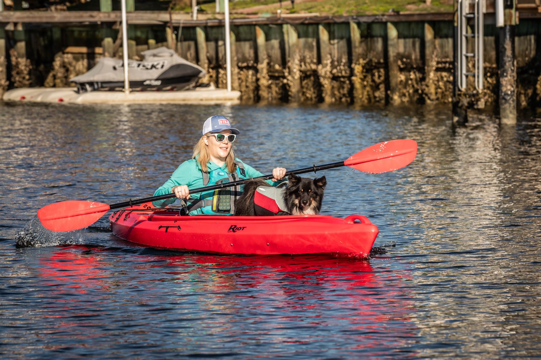 Bayside 10 mid-paddle with rod holders deployed