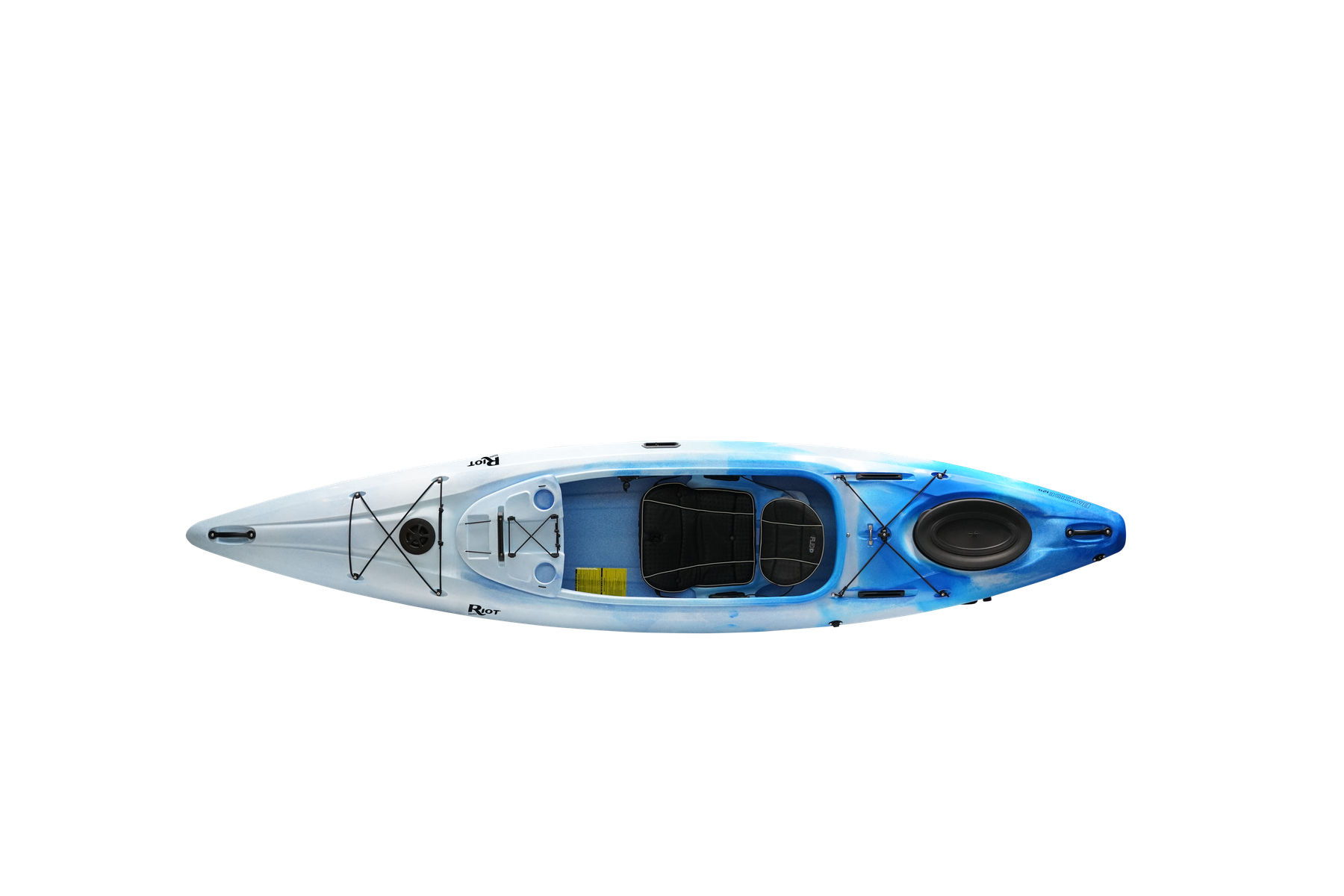 Top-down view of the Bayside 12 LV showing the touring hull