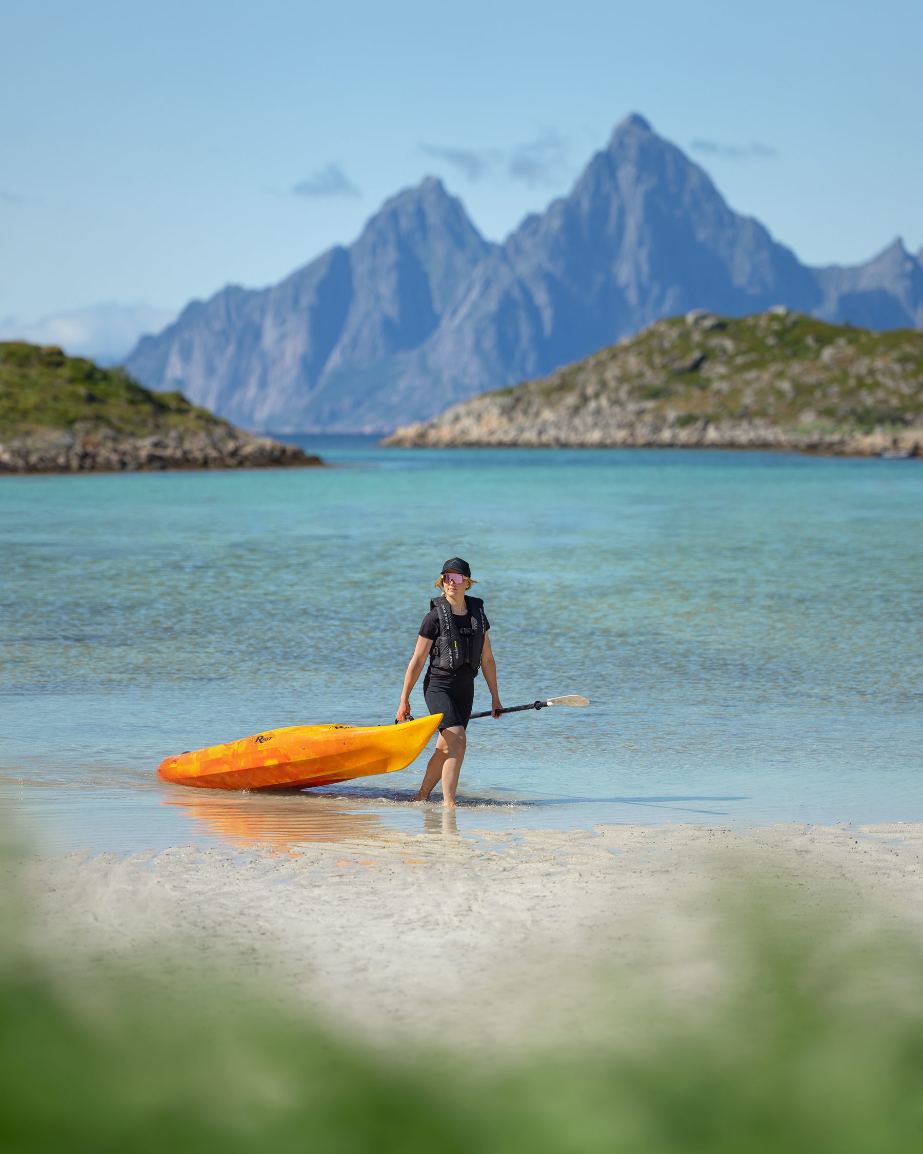 Riot Glide 9.5 launched from a cottage shoreline