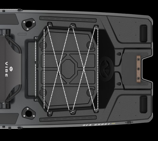Oversized rear tankwell — largest ever on a Vibe kayak