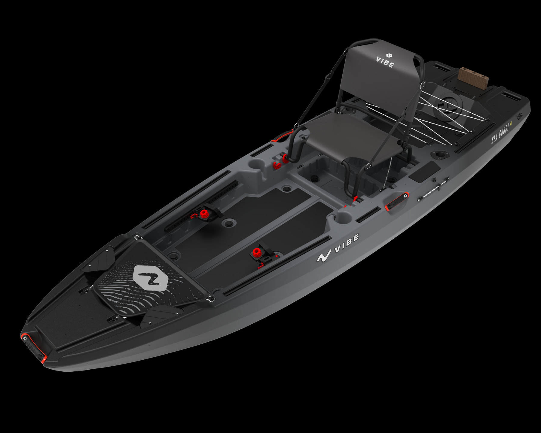 Vibe Sea Ghost 105 in Raven, three-quarter top angle